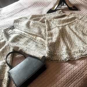 Lafayette 148 size 8 tweed blazer and flat front flounce skirt